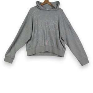 Socialite Womens Sweatshirt XL Gray Snake Skin Iridescent Hoodie Pullover NWT